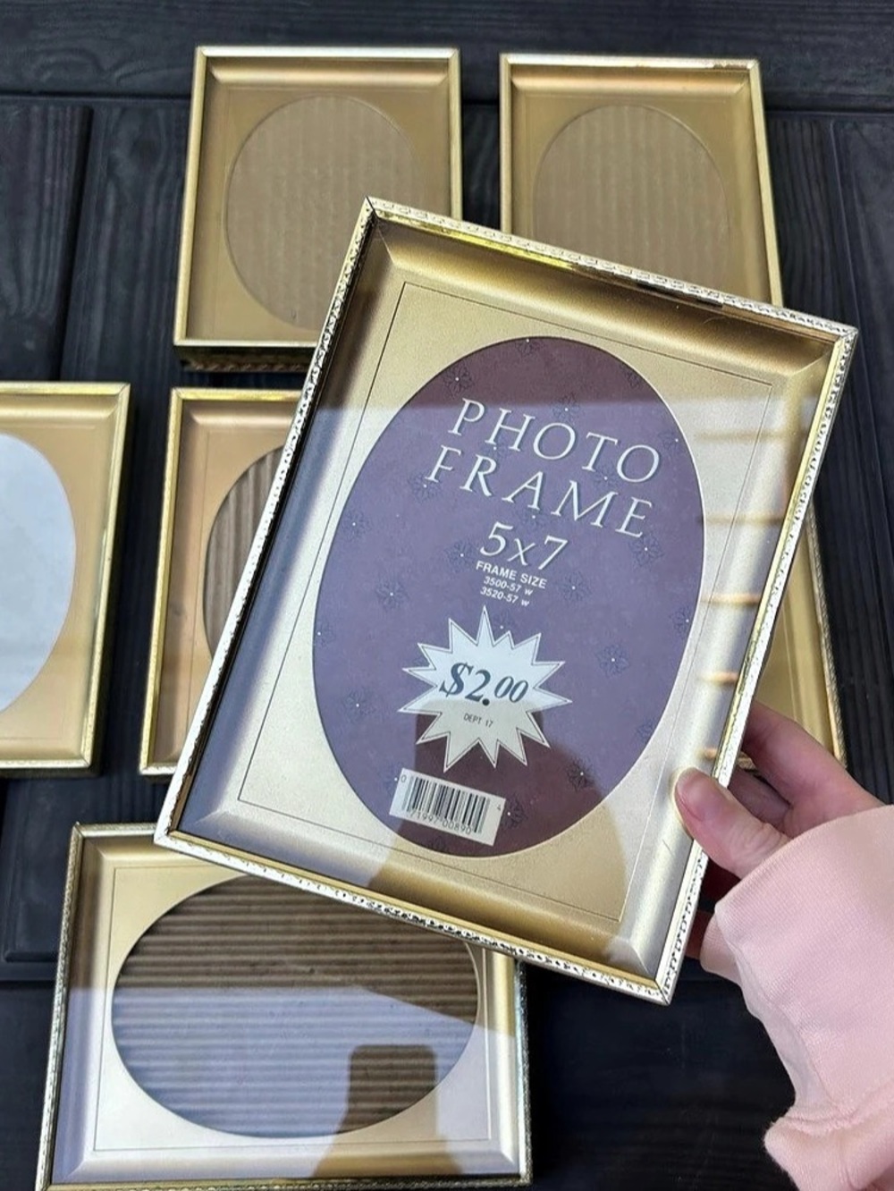 Lot of 7 Vintage Gold Photo Frames 5x7